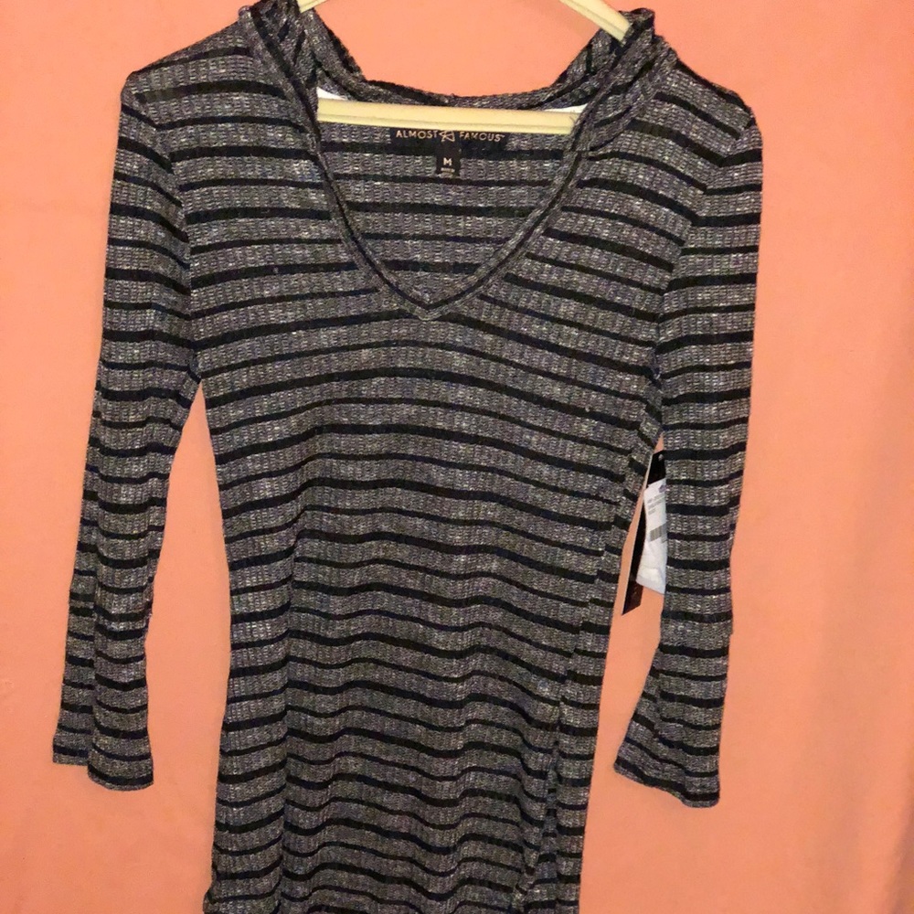 Ribstrip tunic dress
